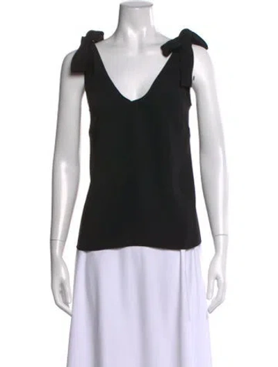 Pre-owned Amanda Uprichard V-neck Sleeveless Top In Black