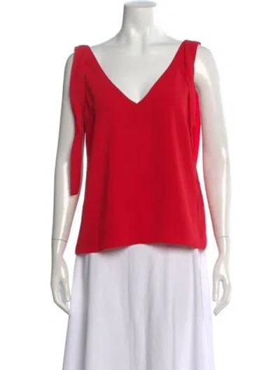 Pre-owned Amanda Uprichard V-neck Sleeveless Top In Red