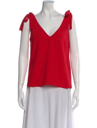 Pre-owned Amanda Uprichard V-neck Sleeveless Top W/ Tags In Red