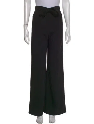 Pre-owned Amanda Uprichard Wide Leg Pants In Black