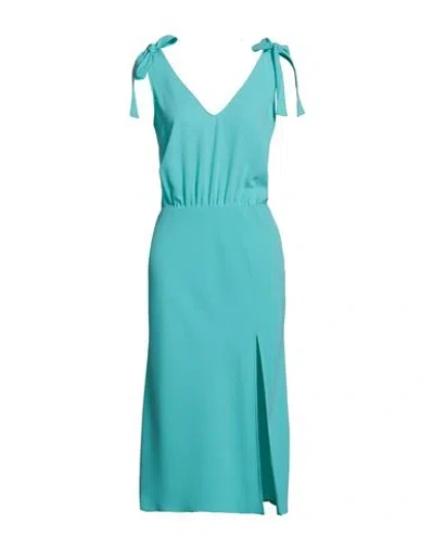 Amanda Uprichard Woman Midi Dress Turquoise Size Xs Polyester In Blue