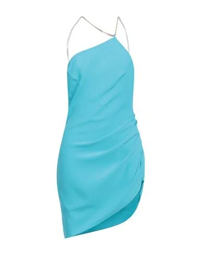 Amanda Uprichard Woman Short Dress Turquoise Size Xs Polyester In Blue
