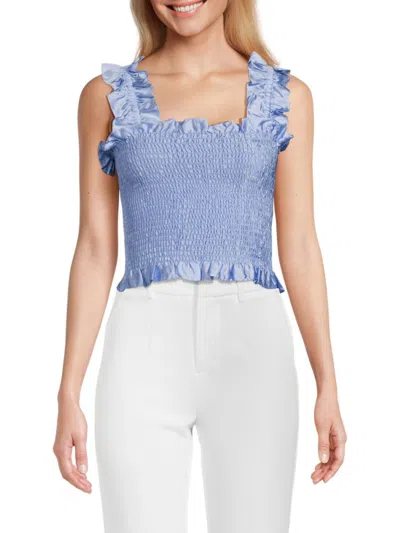 Amanda Uprichard Women's Adelene Silk Shirred Crop Top In Lavender