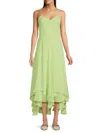 Amanda Uprichard Women's Clemenza High-low Rufled Maxi Dress In Pear