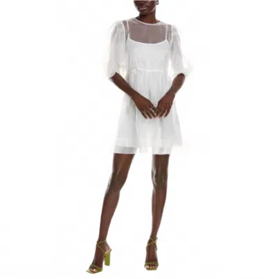 Amanda Uprichard Women's Diem Babydoll Mini Dress In White In Multi