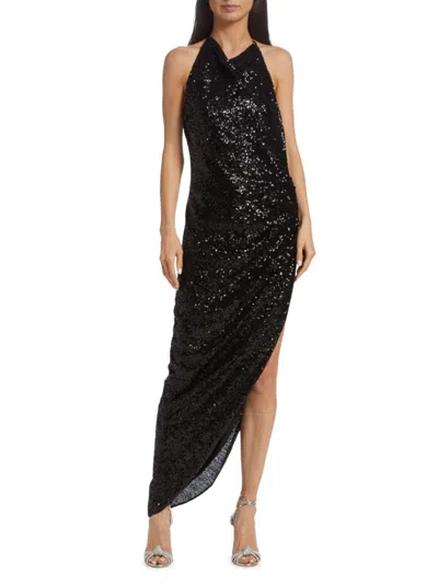 Amanda Uprichard Women's Elektra Sequined Asymmetric Maxi Dress