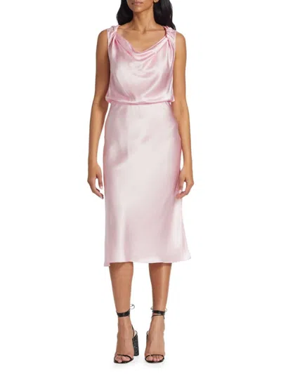 Amanda Uprichard Women's Ellison Silk Midi Slip Dress In Lotus Pink