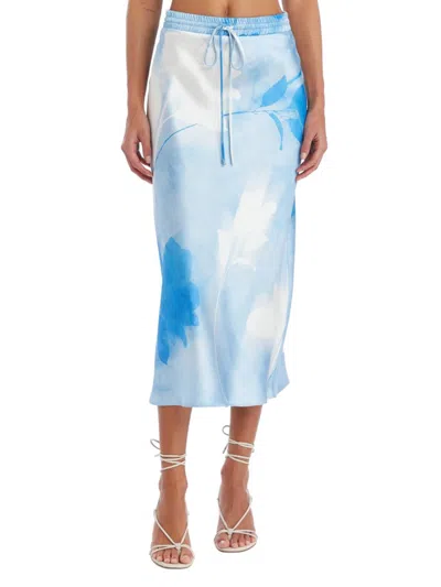 Amanda Uprichard Women's Espy Floral-print Satin Midi-skirt In Multi
