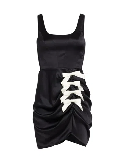 Amanda Uprichard Women's Fiorella Bow-detail Minidress In Metallic