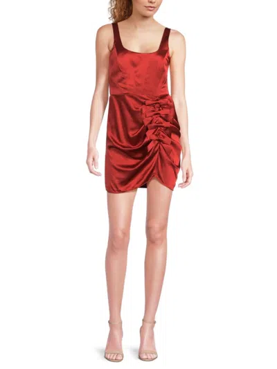 Amanda Uprichard Women's Fiorella Silk Ruched Minidress In Red