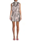 Amanda Uprichard Franny Mini Dress In Grey With Pink In Grey