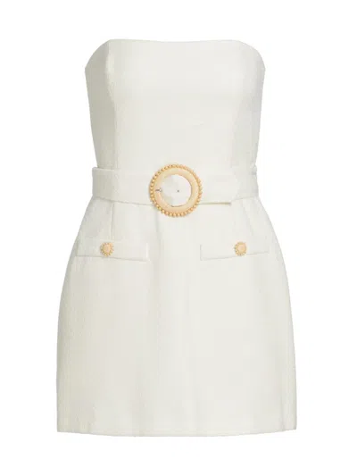 Amanda Uprichard Women's Gramercy Strapless Skort Romper In White