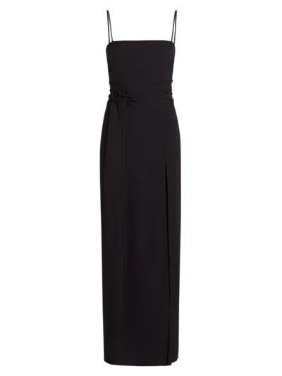 Amanda Uprichard Women's Isabel Rosette Slip Gown In Black | ModeSens