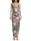 Amanda Uprichard Women's Janae Floral Off-the-shoulder Maxi Dress In Grey Multi