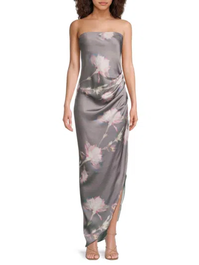 Amanda Uprichard Women's Janae Floral Off-the-shoulder Maxi Dress In Grey Multi