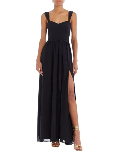 Amanda Uprichard Women's Kendra Belted Maxi Dress In Black