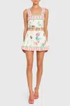 Amanda Uprichard Lena Skort Romper In Postcard Print In Multi