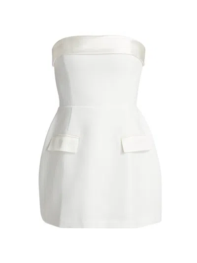 Amanda Uprichard Women's Lucienne Satin Fit-&-flare Romper In White