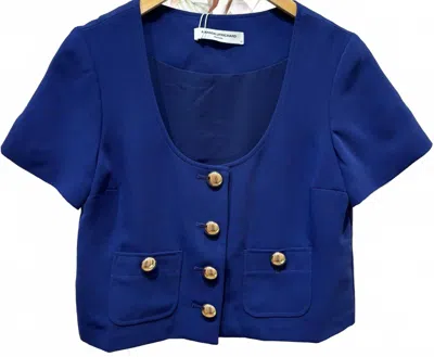 Amanda Uprichard Women's Noho Cropped Top In Galactic In Blue