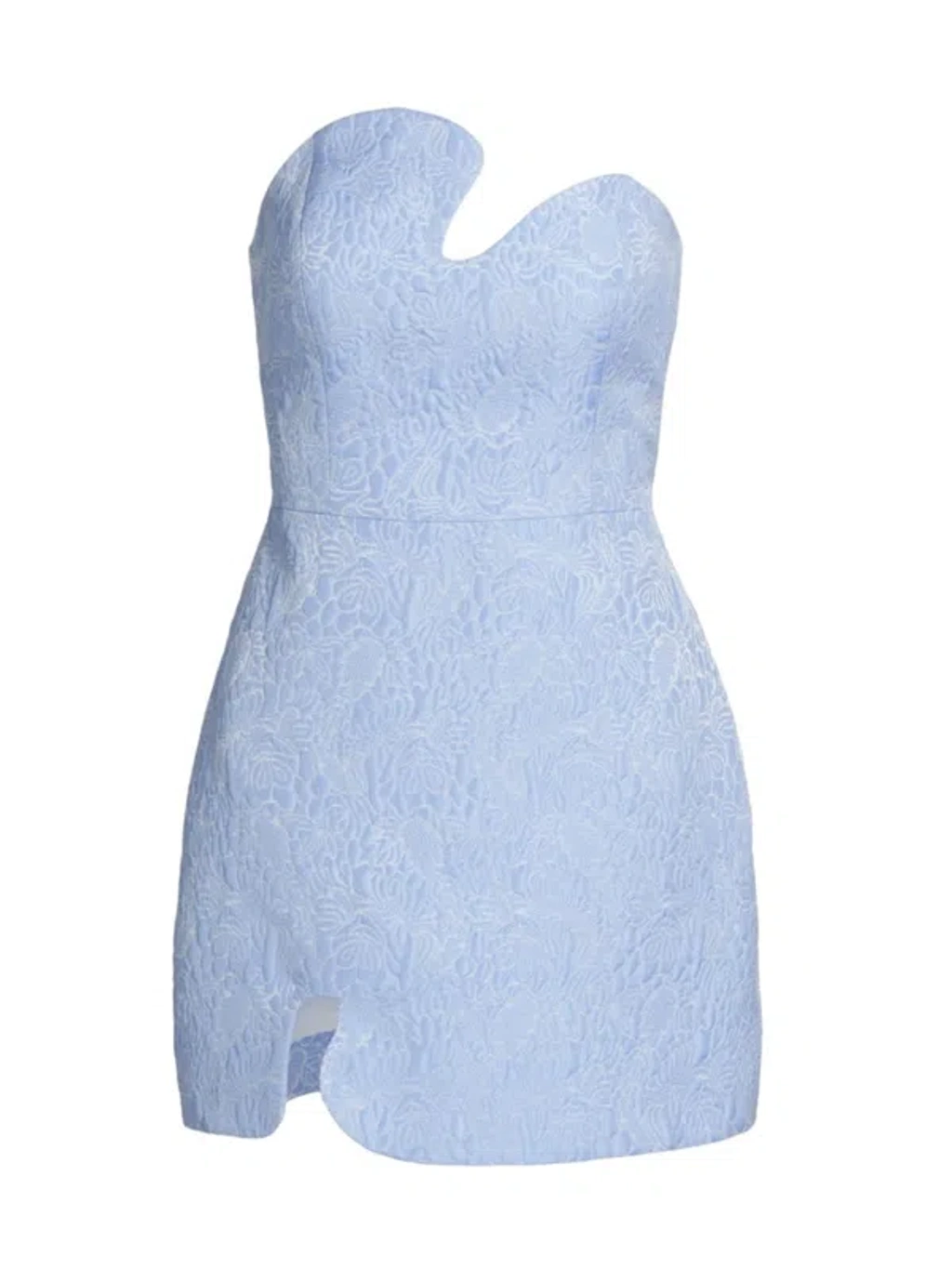 anthro blue and white dress Amanda Uprichard Strapless Puzzle Mini In Powder Size:T1