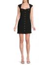 Amanda Uprichard Women's Reeves Button-front Minidress In Black