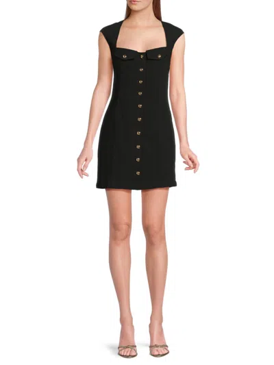Amanda Uprichard Women's Reeves Button-front Minidress In Black