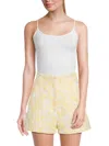 Amanda Uprichard Women's Reeves Printed Flat Front Shorts In Yellow