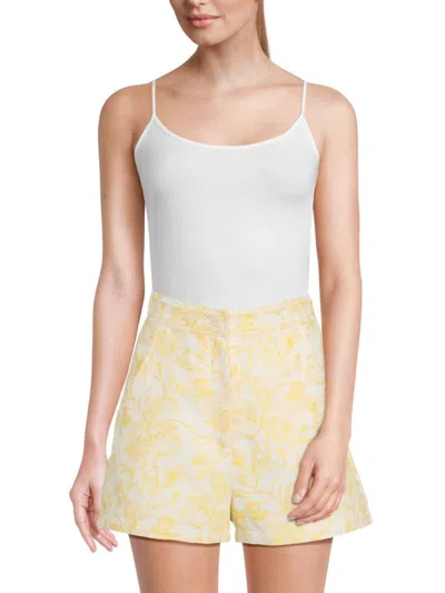 Amanda Uprichard Women's Reeves Printed Flat Front Shorts In Yellow