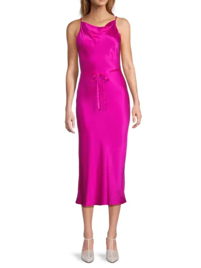 Amanda Uprichard Women's Shaelyn Silk Midi-dress In Hot Pink