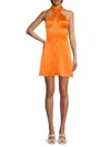 Amanda Uprichard Jade Silk Mini Dress In Fire