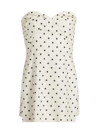 Amanda Uprichard Women's Soho Polka Dot Skort Romper In White