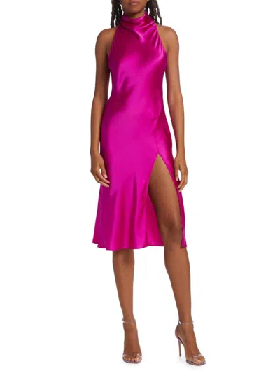 Amanda Uprichard Women's Stanford Silk Cowl-neck Midi-dress