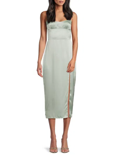 Amanda Uprichard Women's Strapless Silk Midi-dress In Green
