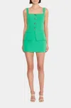 Amanda Uprichard Travis Skort Romper In Mantis In Green