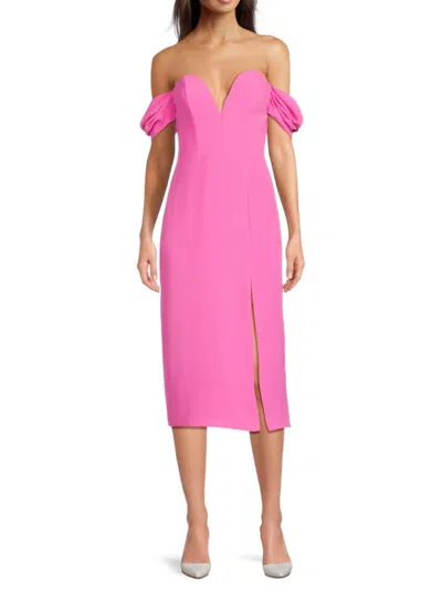 Amanda Uprichard Women's Victoria Off-shoulder Sheath Dress In Pink