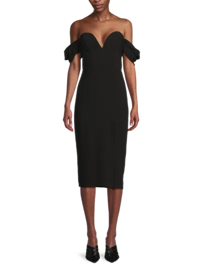 Amanda Uprichard Women's Victoria Sweetheart Midi-dress In Black