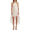 AMANDA UPRICHARD WOMENS MINI ROSETTE HALTER DRESS