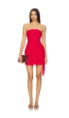 Amanda Uprichard X Revolve Anja Mini Dress In Red Lace