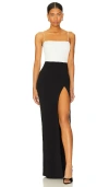 Amanda Uprichard X Revolve Avani Gown In Black & Ivory