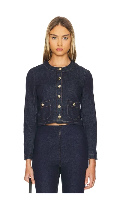 Amanda Uprichard X Revolve Braswell Jacket In 靛蓝洗水