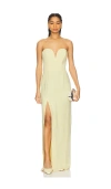 Amanda Uprichard X Revolve Cherri Gown In Lemon