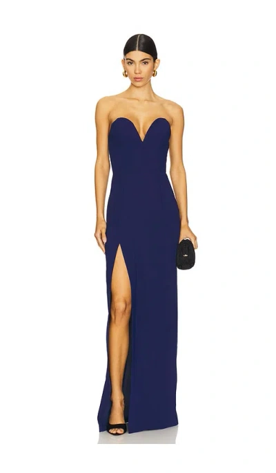 Amanda Uprichard X Revolve Cherri Gown In Navy