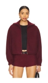 Amanda Uprichard X Revolve Como Bomber Jacket In Burgundy
