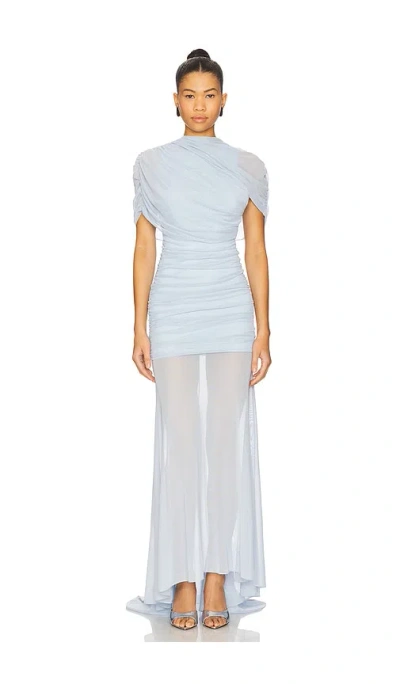 Amanda Uprichard X Revolve Evianna Mesh Gown In Blue