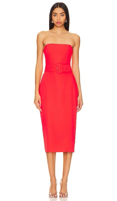 Amanda Uprichard X Revolve Fae Midi Dress In Crimson