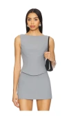 Amanda Uprichard X Revolve Ines Top In Grey