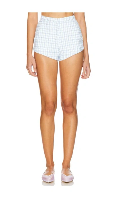 Amanda Uprichard X Revolve Kelso Shorts In Blueberry Tweed