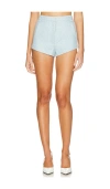 Amanda Uprichard X Revolve Kelso Shorts In French Blue Tweed