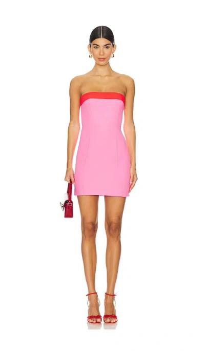 Amanda Uprichard X Revolve Kerry Dress In Crimson & Shocking Pink