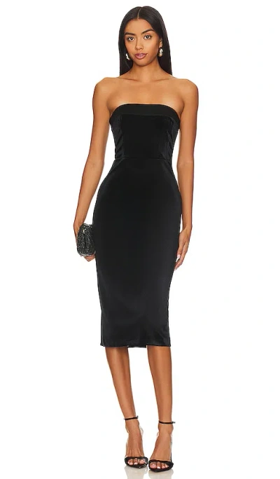 Amanda Uprichard X Revolve Kerry Velvet Midi Dress In Black